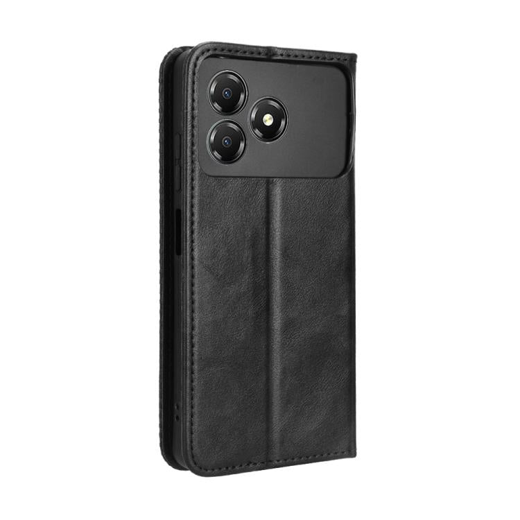 For ZTE Blade A36 4G Magnetic Buckle Retro Texture Leather Phone Case