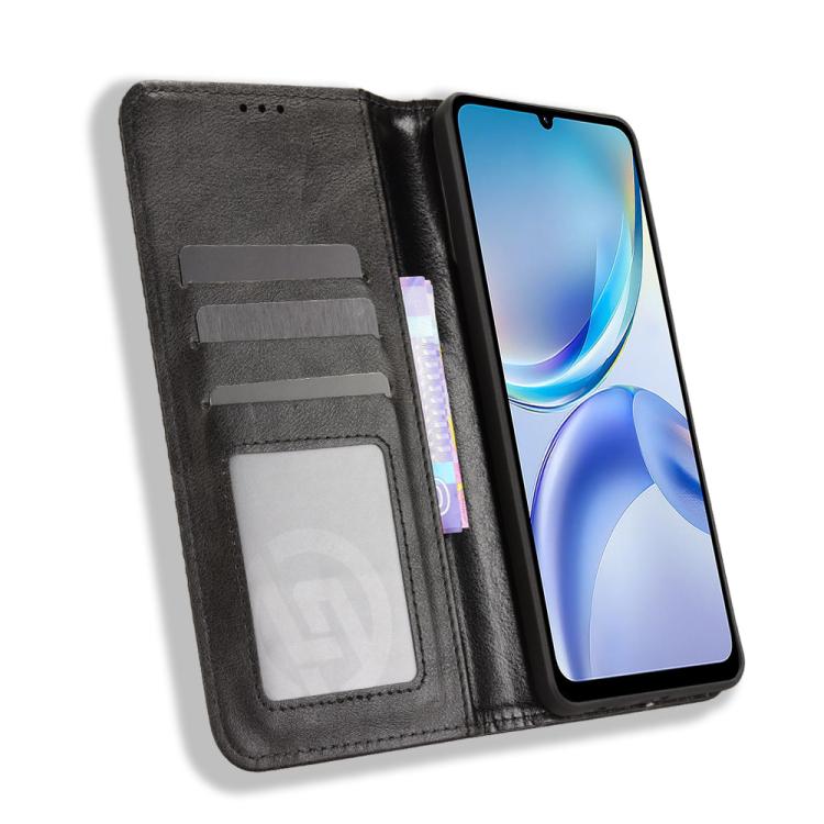 For ZTE Blade A36 4G Magnetic Buckle Retro Texture Leather Phone Case