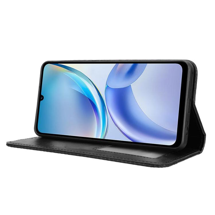 For ZTE Blade A36 4G Magnetic Buckle Retro Texture Leather Phone Case