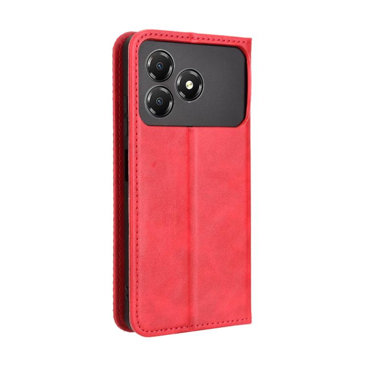 For ZTE Blade A36 4G Magnetic Buckle Retro Texture Leather Phone Case