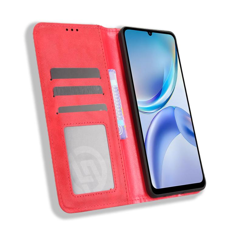 For ZTE Blade A36 4G Magnetic Buckle Retro Texture Leather Phone Case