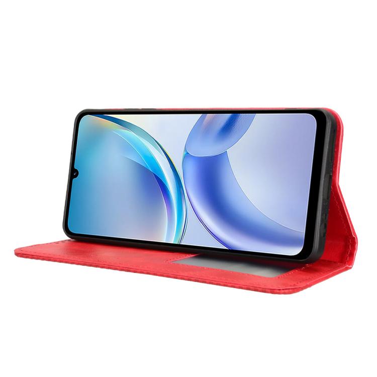 For ZTE Blade A36 4G Magnetic Buckle Retro Texture Leather Phone Case