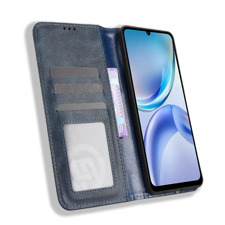 For ZTE Blade A36 4G Magnetic Buckle Retro Texture Leather Phone Case