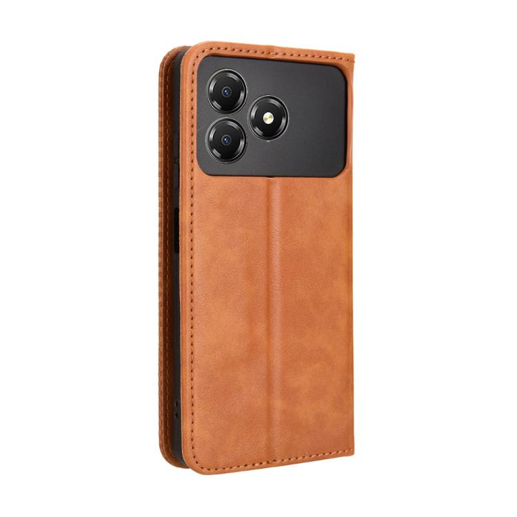 For ZTE Blade A36 4G Magnetic Buckle Retro Texture Leather Phone Case