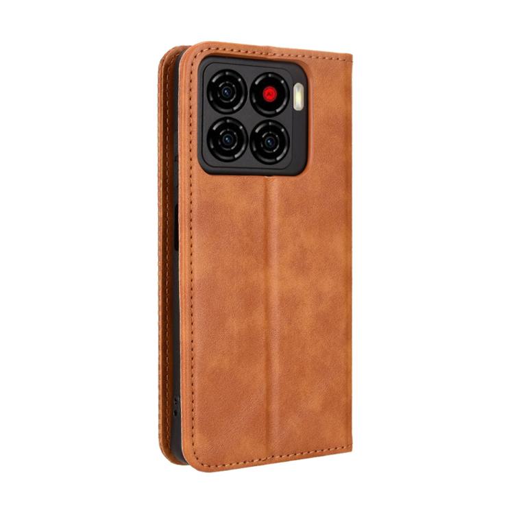For ZTE Blade A56 4G Magnetic Buckle Retro Texture Leather Phone Case