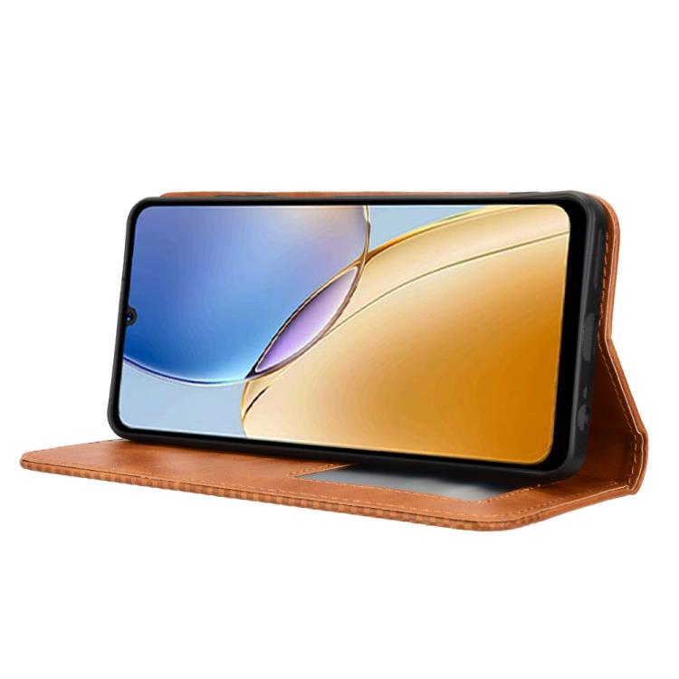 For ZTE Blade A56 4G Magnetic Buckle Retro Texture Leather Phone Case