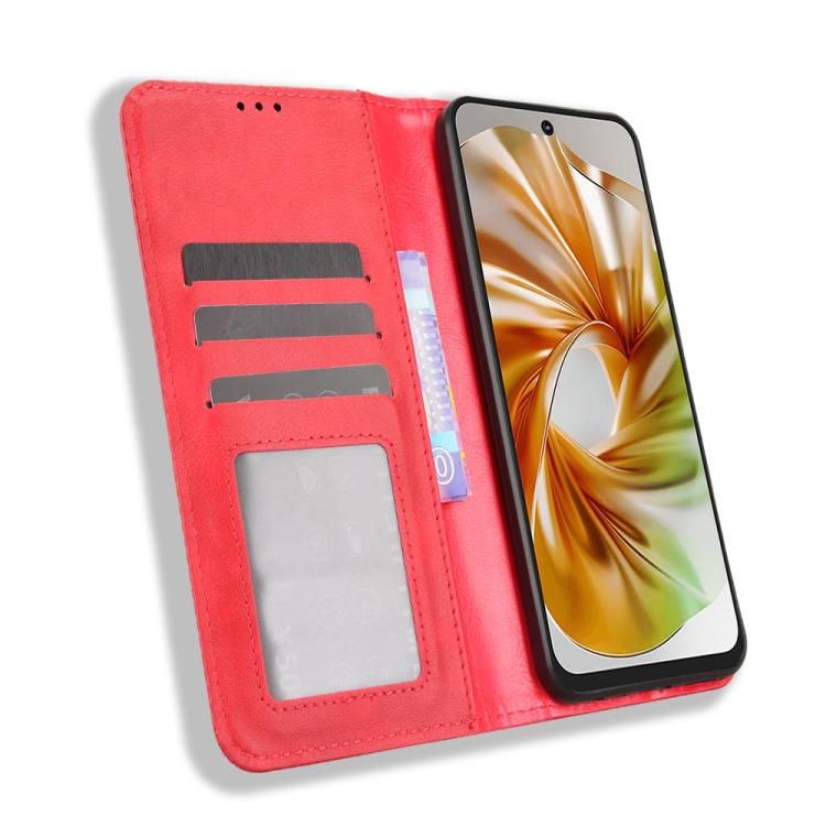 For ZTE nubia Focus 2 5G Magnetic Buckle Retro Texture Leather Phone Case