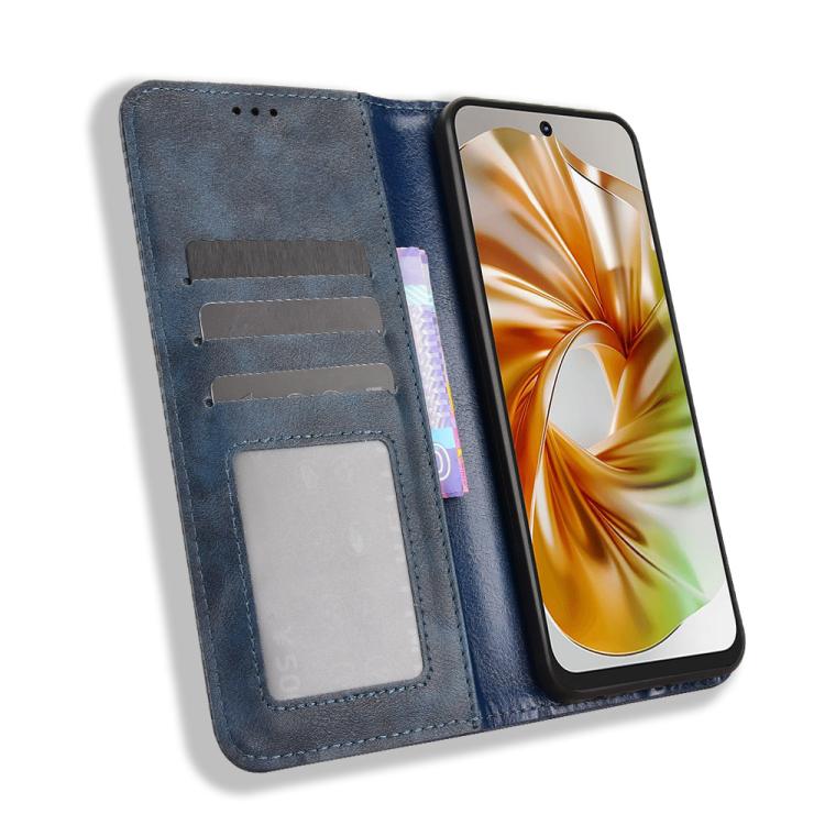 For ZTE nubia Focus 2 5G Magnetic Buckle Retro Texture Leather Phone Case