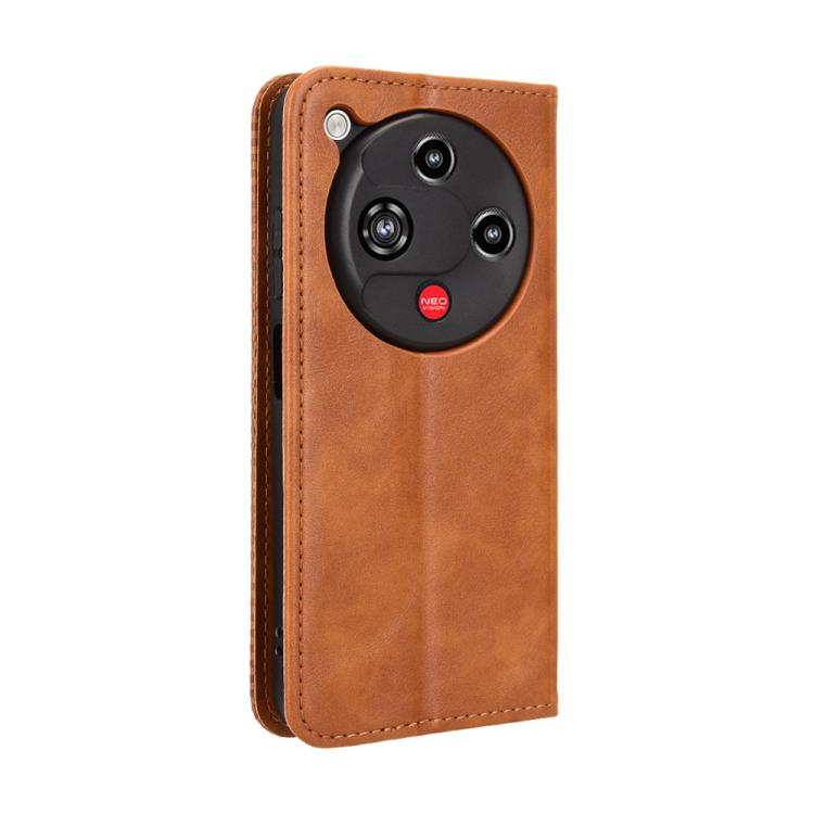 For ZTE nubia Focus 2 5G Magnetic Buckle Retro Texture Leather Phone Case