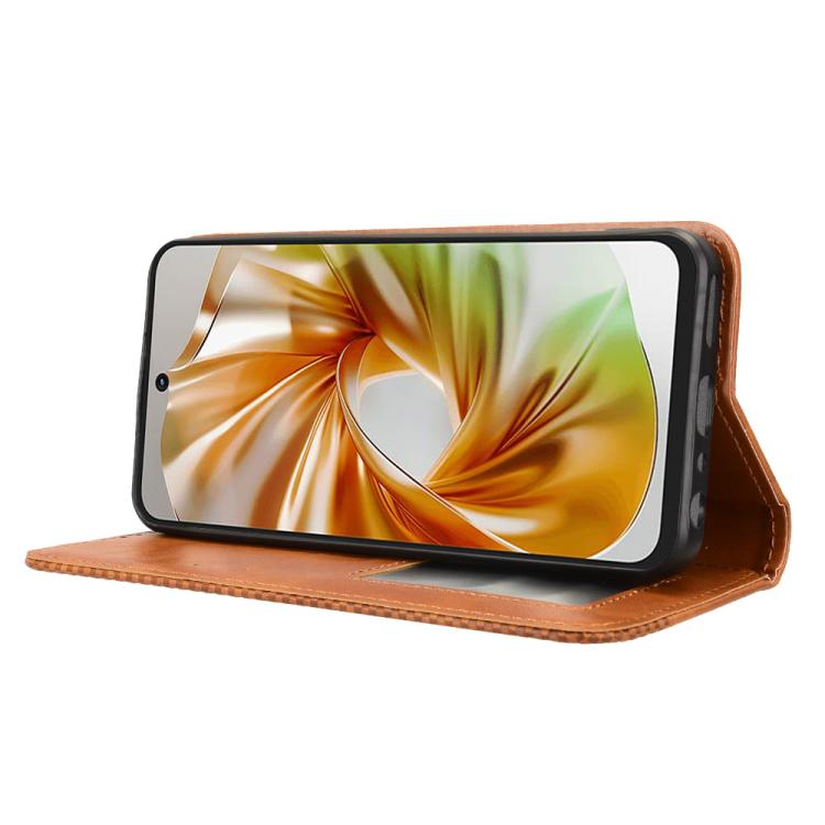For ZTE nubia Focus 2 5G Magnetic Buckle Retro Texture Leather Phone Case