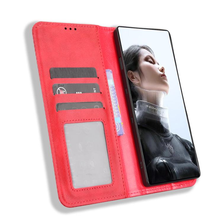 For ZTE nubia RedMagic 11 Pro / 11 Pro+ Magnetic Buckle Retro Texture Leather Phone Case