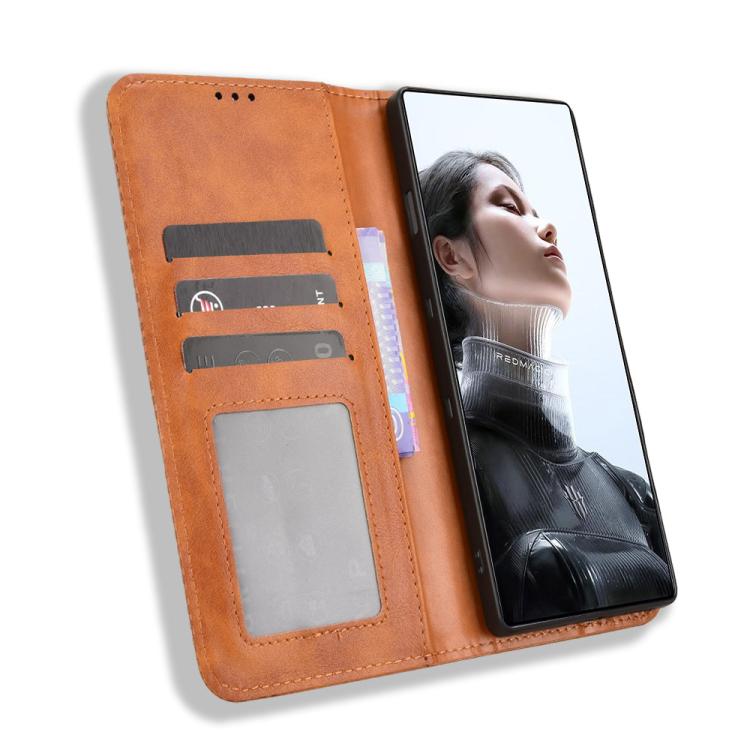 For ZTE nubia RedMagic 11 Pro / 11 Pro+ Magnetic Buckle Retro Texture Leather Phone Case