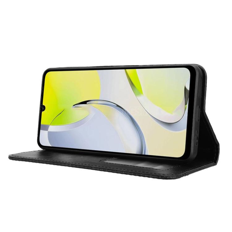 For ZTE Blade A76 4G Magnetic Buckle Retro Texture Leather Phone Case