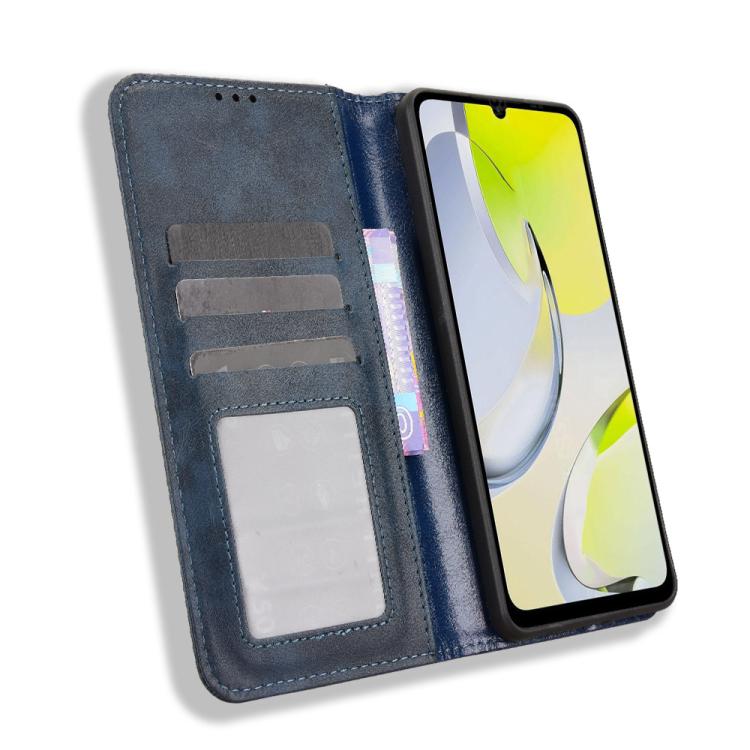 For ZTE Blade A76 4G Magnetic Buckle Retro Texture Leather Phone Case