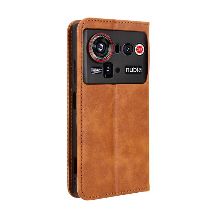 For ZTE nubia Z80 Ultra Magnetic Buckle Retro Texture Leather Phone Case