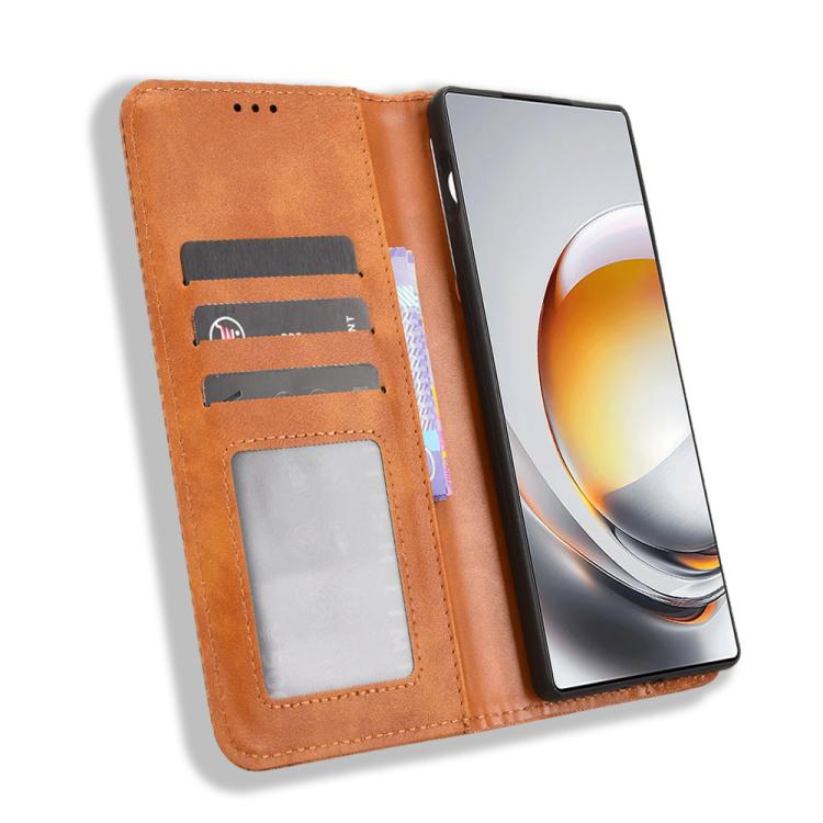 For ZTE nubia Z80 Ultra Magnetic Buckle Retro Texture Leather Phone Case