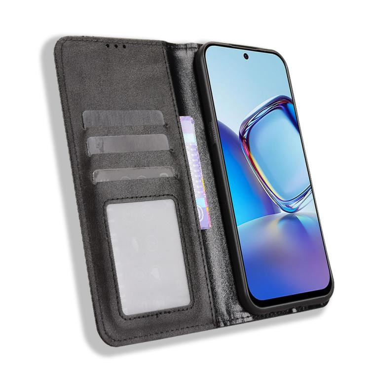 For ZTE nubia V80 Design Magnetic Buckle Retro Texture Leather Phone Case