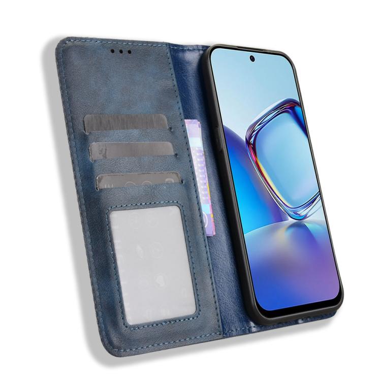 For ZTE nubia V80 Design Magnetic Buckle Retro Texture Leather Phone Case