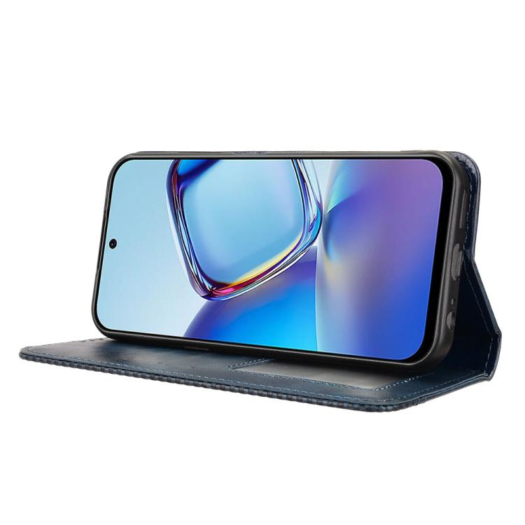 For ZTE nubia V80 Design Magnetic Buckle Retro Texture Leather Phone Case