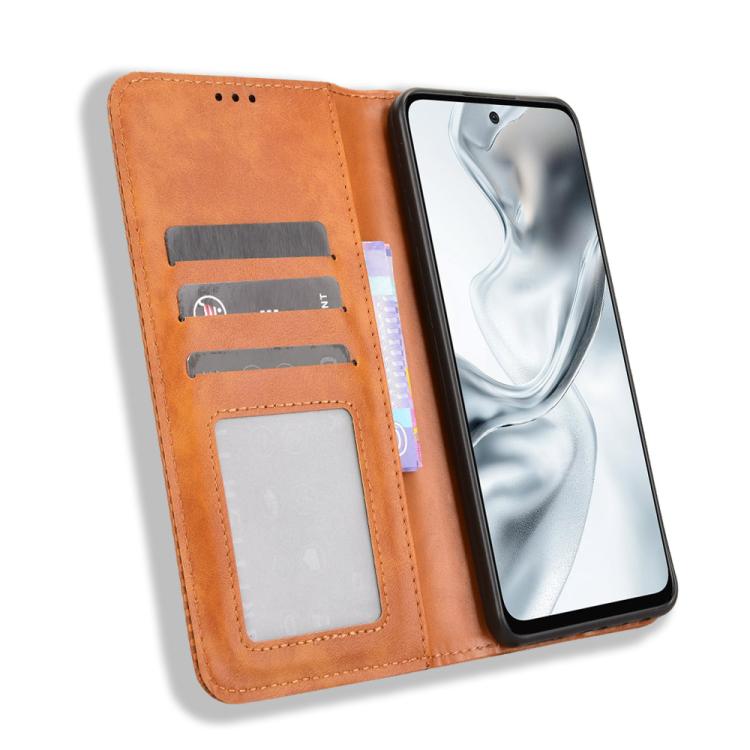 For ZTE nubia S2 504ZT Magnetic Buckle Retro Texture Leather Phone Case