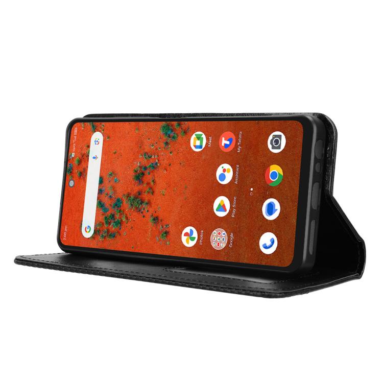 For ZTE A75 Pro / Telstra T-Elite 5G Magnetic Buckle Retro Texture Leather Phone Case