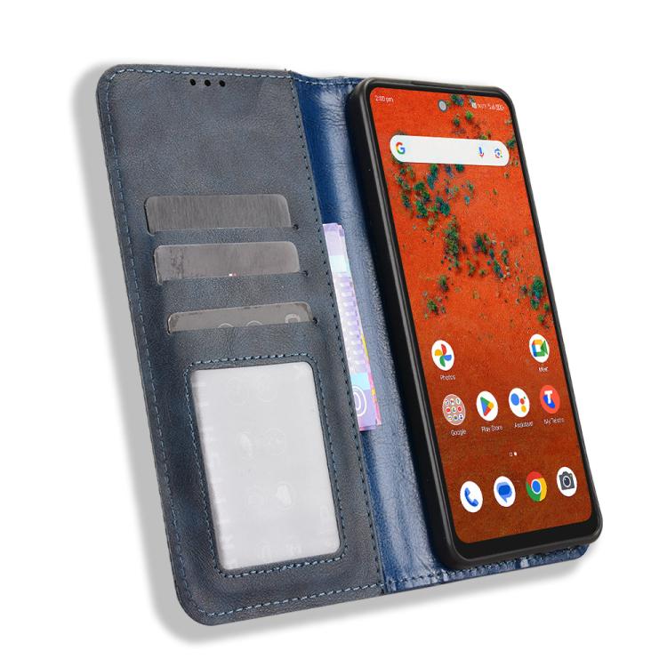 For ZTE A75 Pro / Telstra T-Elite 5G Magnetic Buckle Retro Texture Leather Phone Case