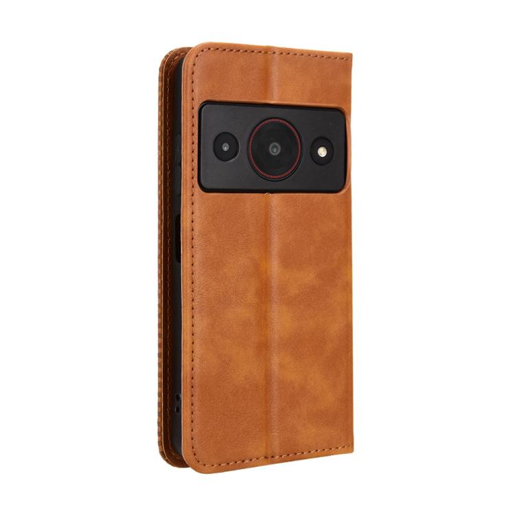 For ZTE A75 Pro / Telstra T-Elite 5G Magnetic Buckle Retro Texture Leather Phone Case