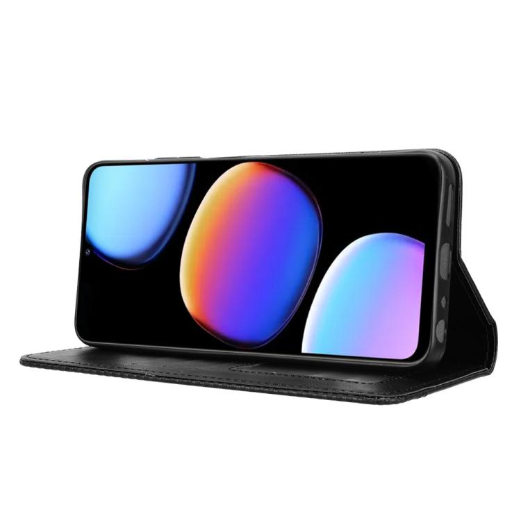 For ZTE Nubia V80 Max Magnetic Buckle Retro Texture Leather Phone Case