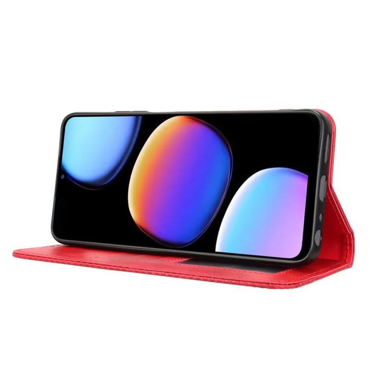 For ZTE Nubia V80 Max Magnetic Buckle Retro Texture Leather Phone Case