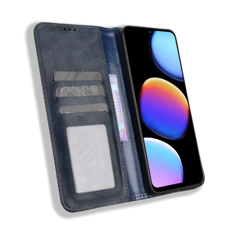 For ZTE Nubia V80 Max Magnetic Buckle Retro Texture Leather Phone Case