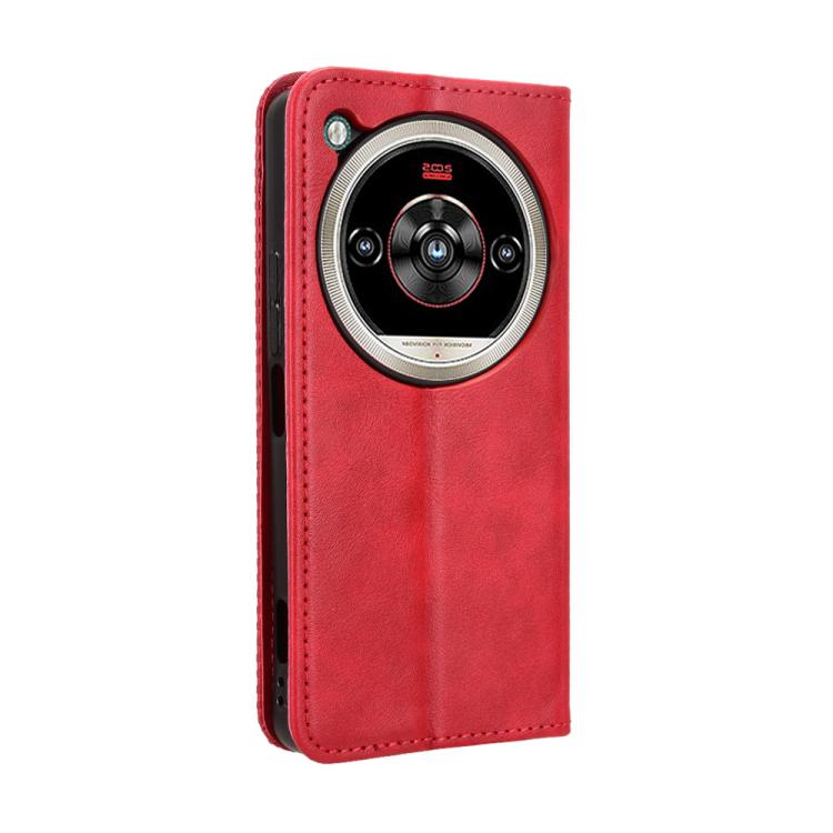 For ZTE nubia Focus 2 Ultra 5G Magnetic Buckle Retro Texture Leather Phone Case