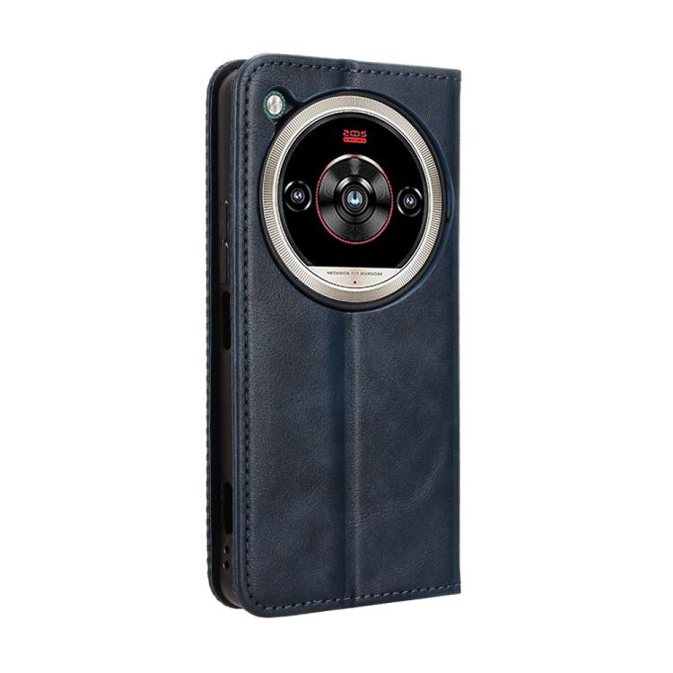 For ZTE nubia Focus 2 Ultra 5G Magnetic Buckle Retro Texture Leather Phone Case