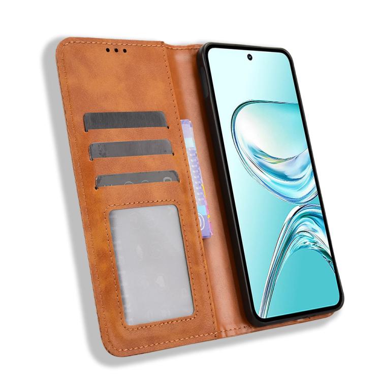 For ZTE nubia Focus 2 Ultra 5G Magnetic Buckle Retro Texture Leather Phone Case