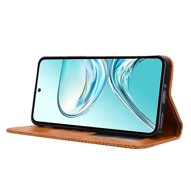 For ZTE nubia Focus 2 Ultra 5G Magnetic Buckle Retro Texture Leather Phone Case