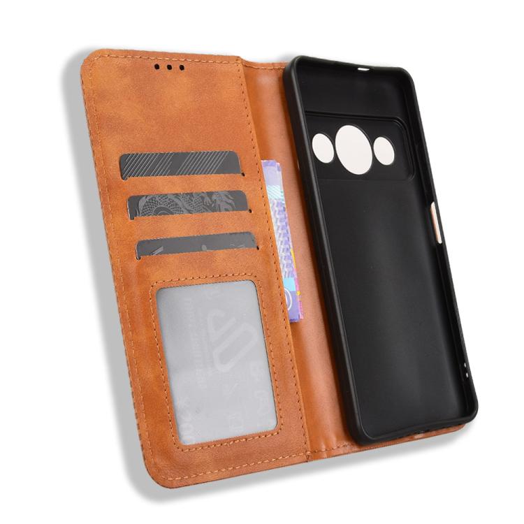 For ZTE Optus X Value 5G Magnetic Buckle Retro Texture Leather Phone Case