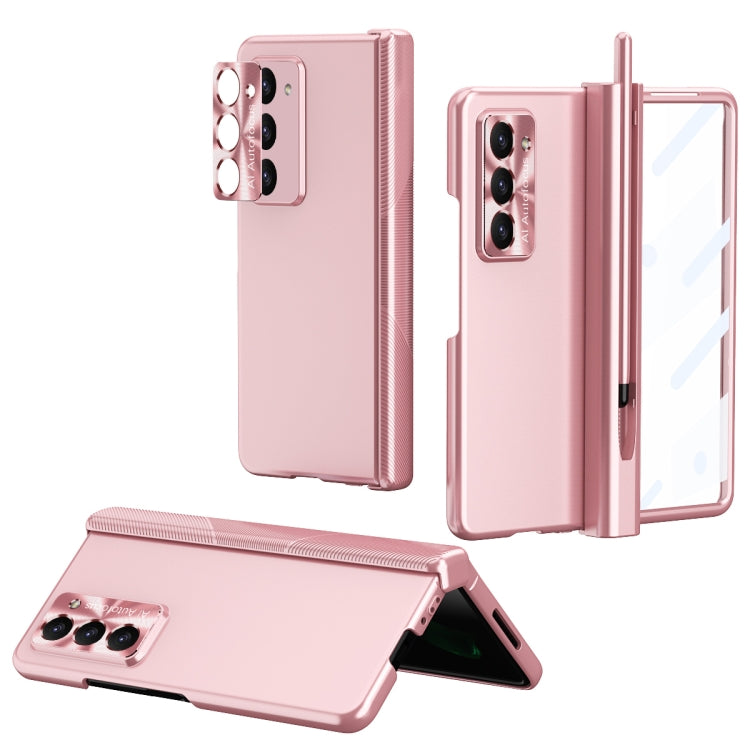 For Samsung Galaxy Z Fold5 Electroplating Hinged Folding Phone Case with S Pen Fold Edtion