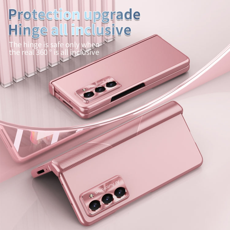 For Samsung Galaxy Z Fold5 Electroplating Hinged Folding Phone Case with S Pen Fold Edtion