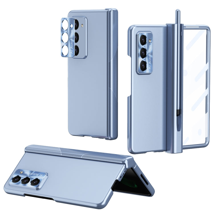 For Samsung Galaxy Z Fold5 Electroplating Hinged Folding Phone Case with S Pen Fold Edtion