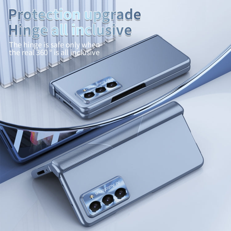 For Samsung Galaxy Z Fold5 Electroplating Hinged Folding Phone Case with S Pen Fold Edtion