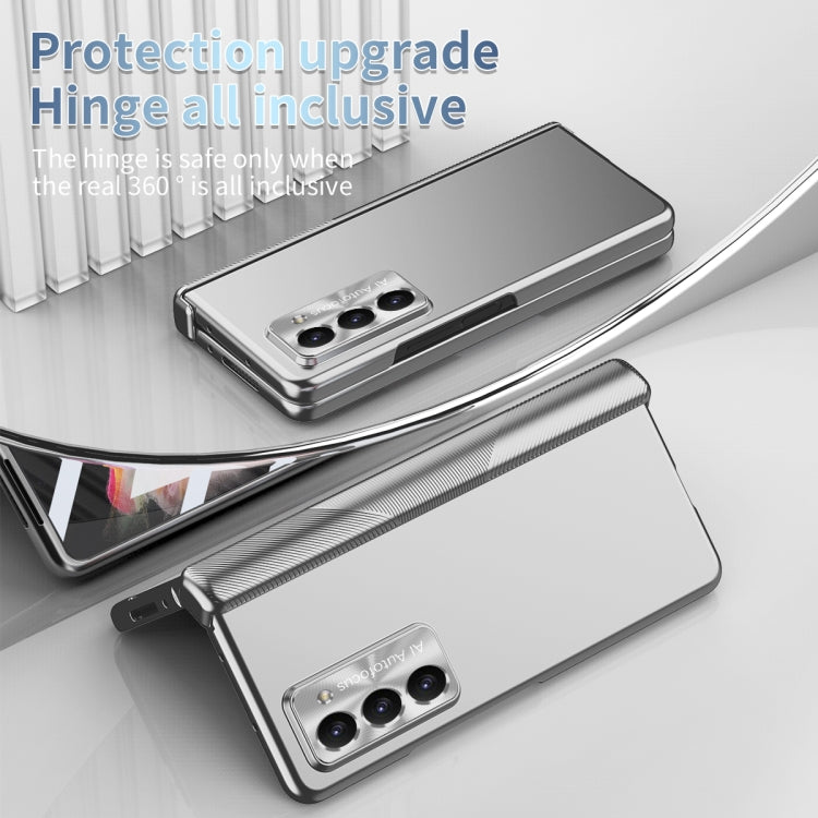 For Samsung Galaxy Z Fold5 Electroplating Hinged Folding Phone Case with S Pen Fold Edtion