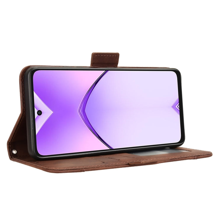 For OPPO A3x 5G India Skin Feel Calf Texture Card Slots Leather Phone Case