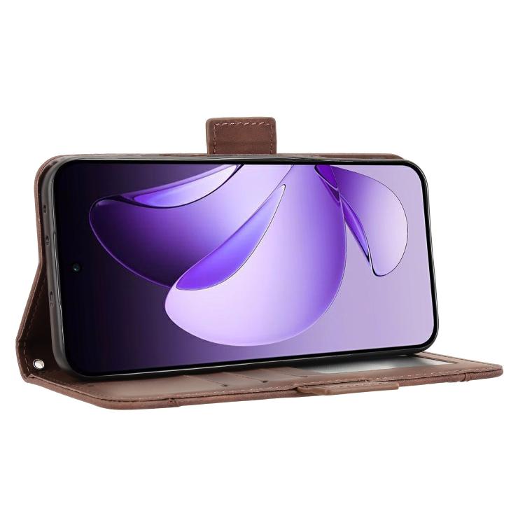 For OPPO Reno13 5G Global Skin Feel Calf Texture Card Slots Leather Phone Case