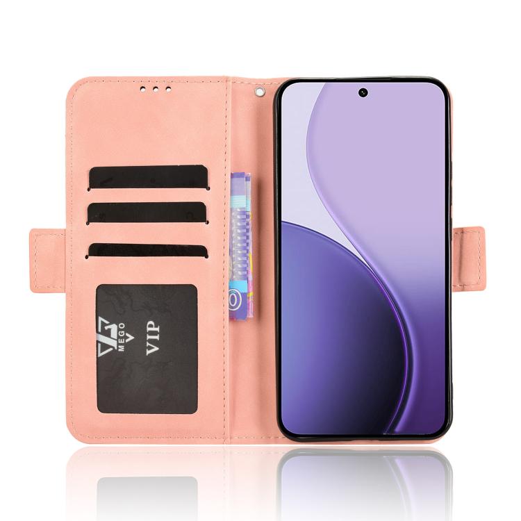 For OPPO Reno14 5G Global Skin Feel Calf Texture Card Slots Leather Phone Case