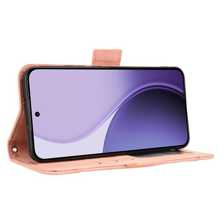 For OPPO Reno14 5G Global Skin Feel Calf Texture Card Slots Leather Phone Case