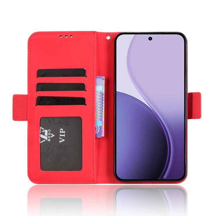 For OPPO Reno14 5G Global Skin Feel Calf Texture Card Slots Leather Phone Case