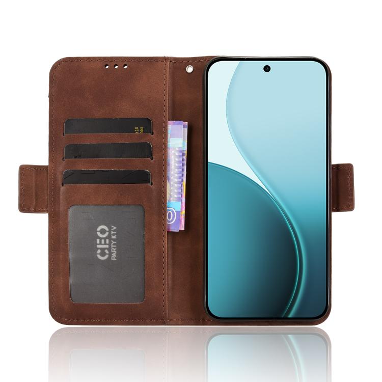 For OPPO Reno14 F 5G Skin Feel Calf Texture Card Slots Leather Phone Case