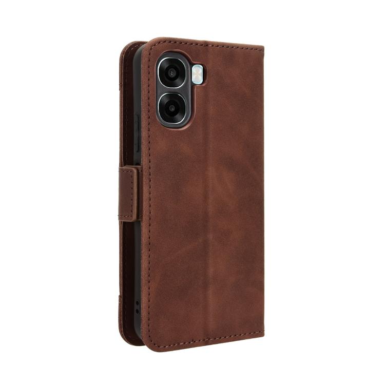 For OPPO A6x 5G / 4G Skin Feel Calf Texture Card Slots Leather Phone Case