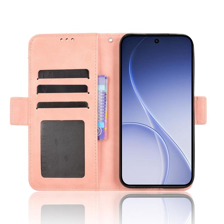 For OPPO Reno15 5G Global / 15c Skin Feel Calf Texture Card Slots Leather Phone Case