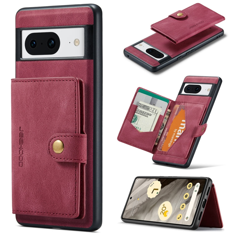 For Google Pixel 8 JEEHOOD Retro Magnetic Detachable Wallet Phone Case