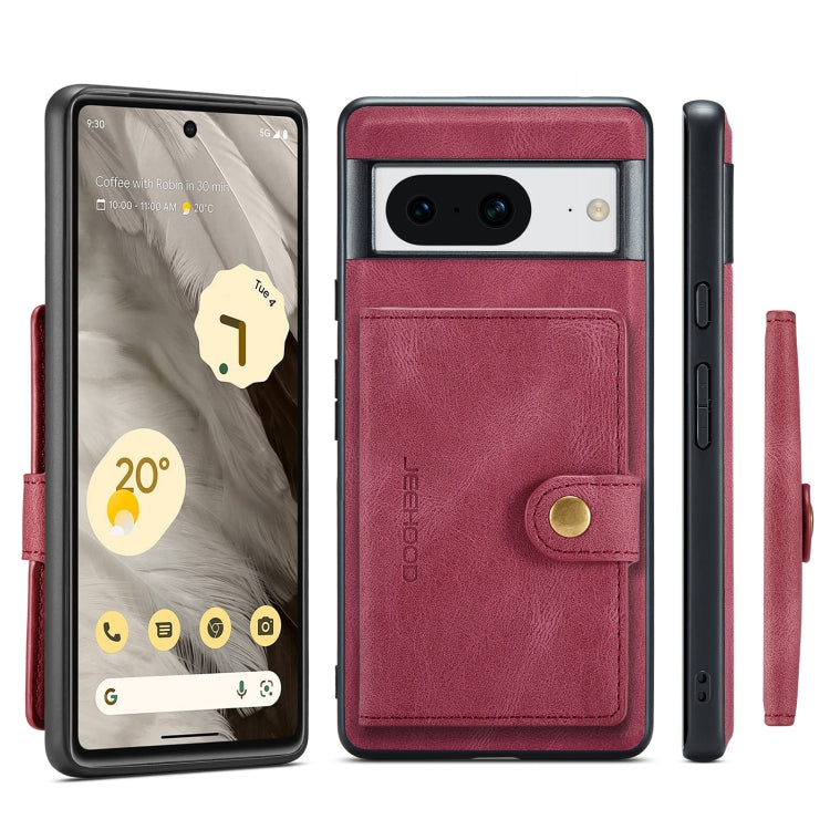 For Google Pixel 8 JEEHOOD Retro Magnetic Detachable Wallet Phone Case